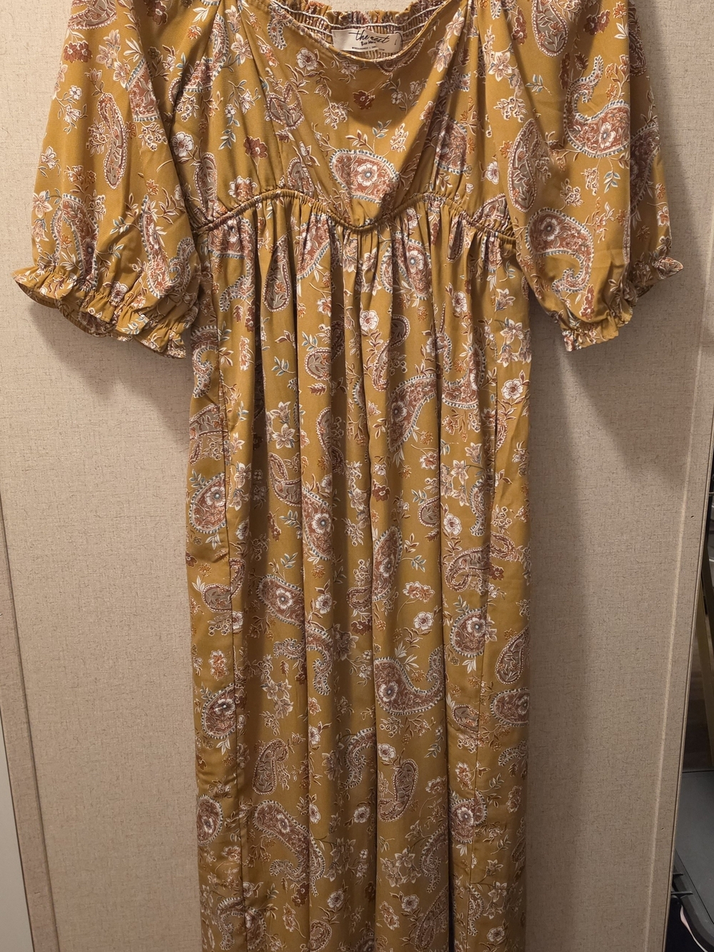 Three Bird Nest Mustard Floral Paisley Maxi Dress